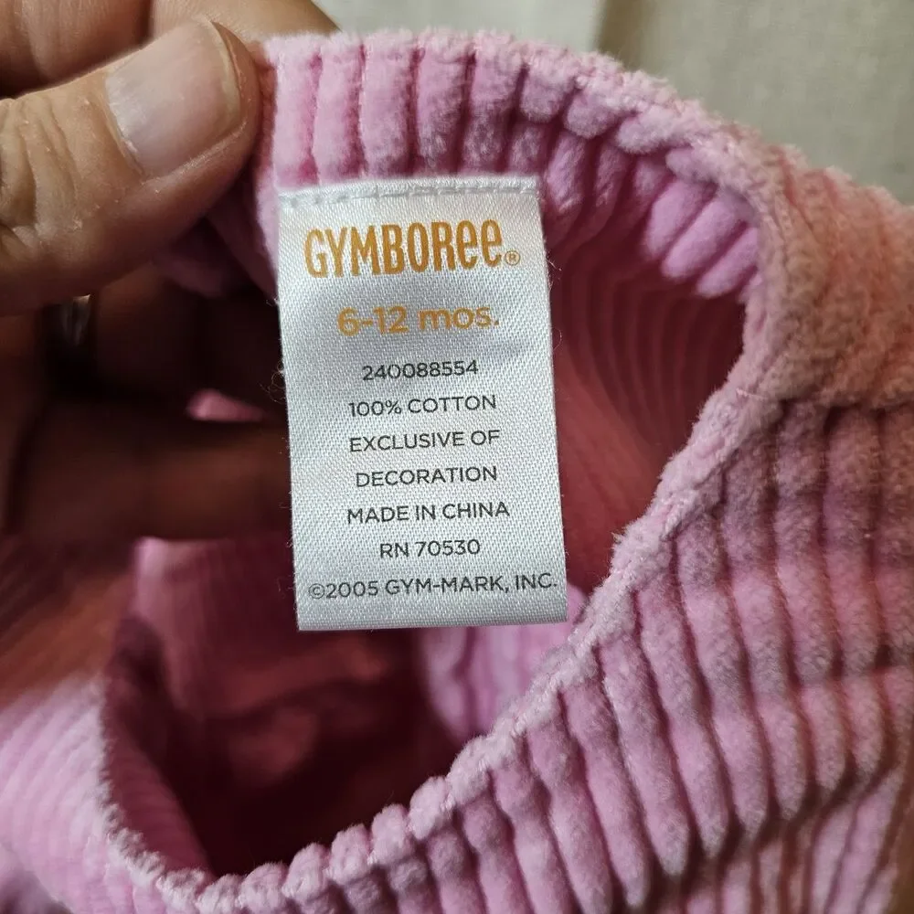 Gymboree Baby Girl 6m 12m Sweets For The Sweet 2005 Pink Corduroy Jumper Bloomer